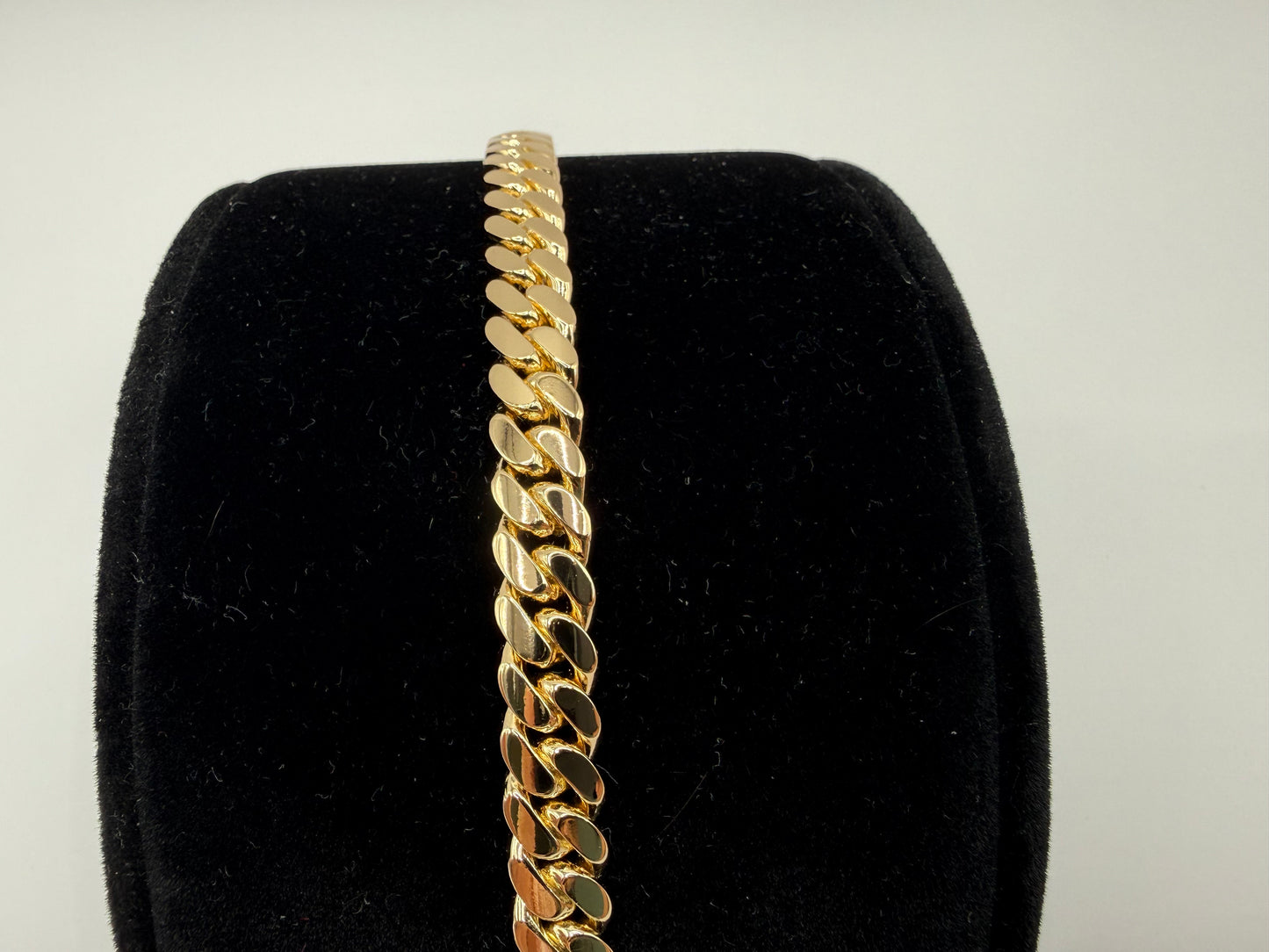 8mm Gold Over Silver Cuban Link Bracelet