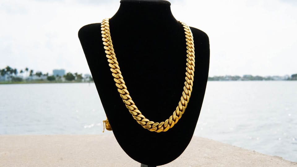 10MM 14KT Gold Over Silver Cuban Link Chain (HandMade)