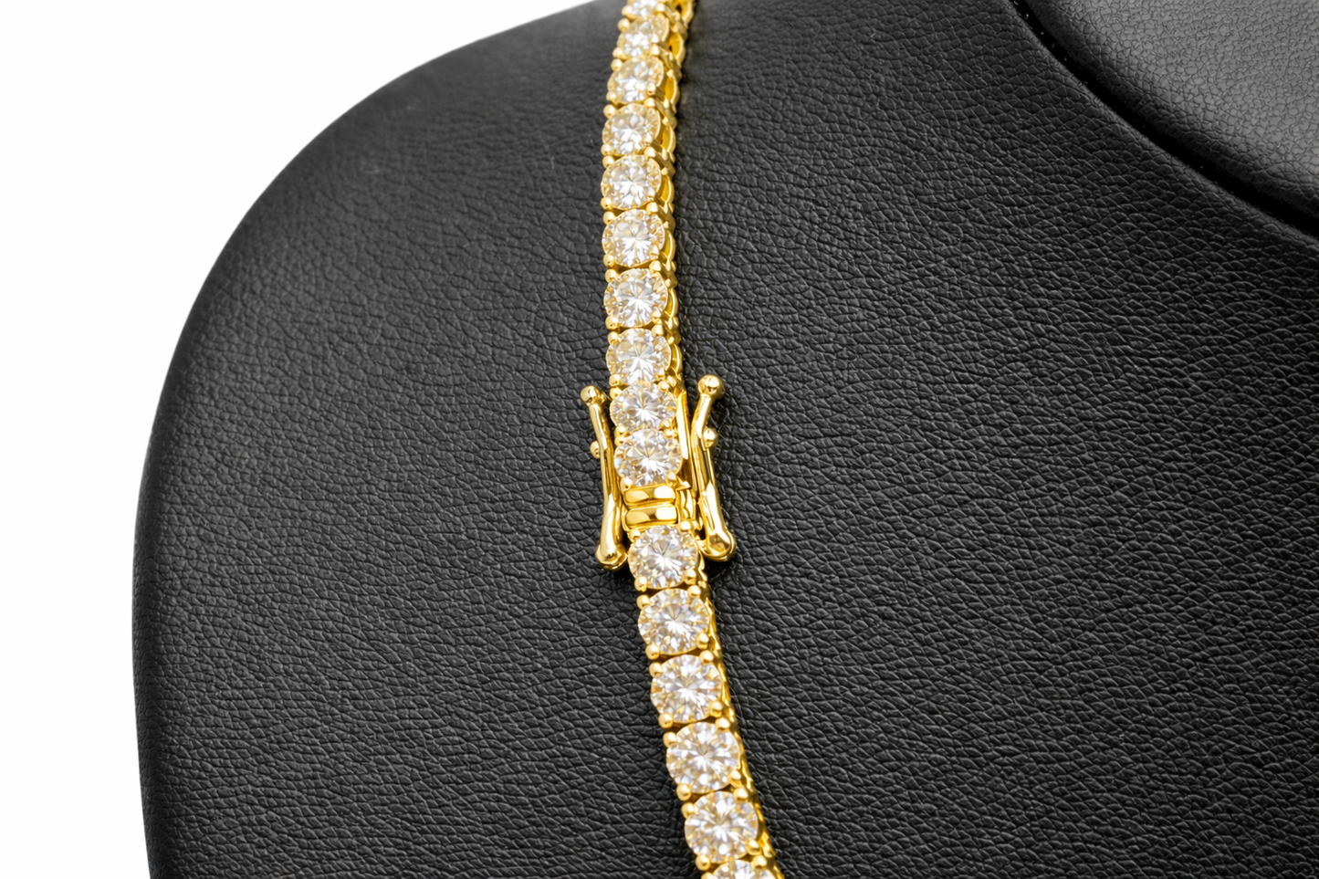4mm Gold Over 925 Silver VVS Moissanite Tennis Chain