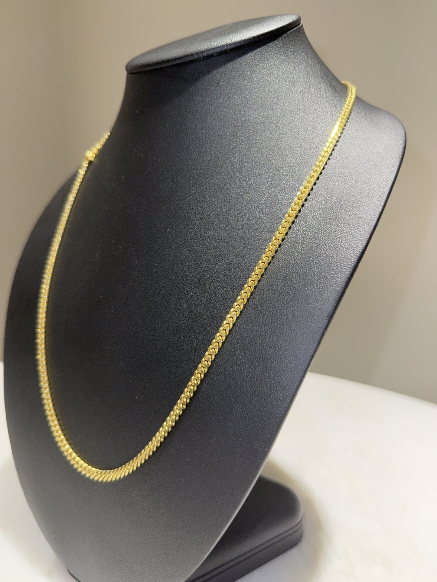 4mm Gold Over Silver Cuban Link Chain