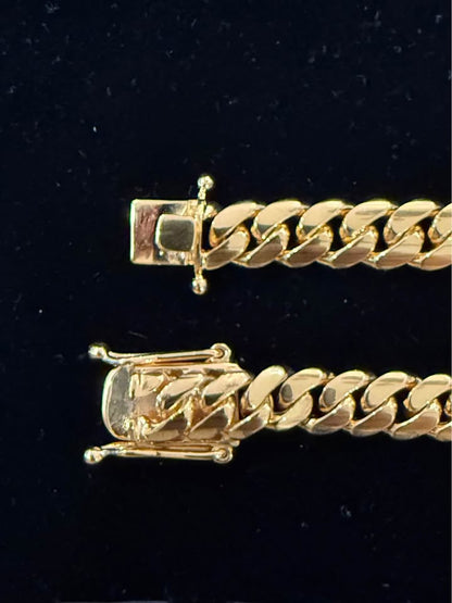 10MM 14KT Gold Over Silver Cuban Link Chain (HandMade)