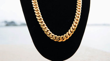 10MM 14KT Gold Over Silver Cuban Link Chain (HandMade)