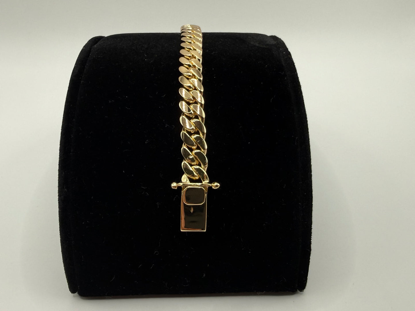 8mm Gold Over Silver Cuban Link Bracelet
