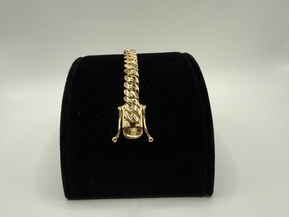 8mm Gold Over Silver Cuban Link Bracelet