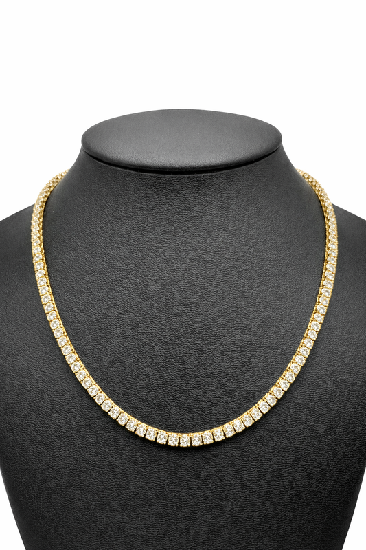 4mm Gold Over 925 Silver VVS Moissanite Tennis Chain