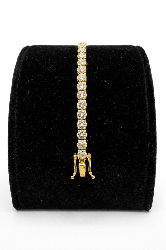 4mm Gold Over 925 Silver VVS Moissanite Tennis Bracelet