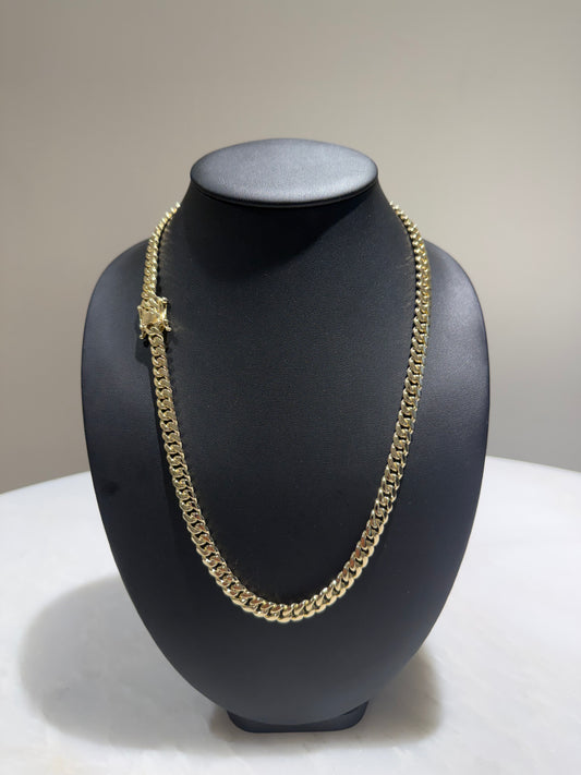 8mm Gold Over Silver Cuban Link Chain