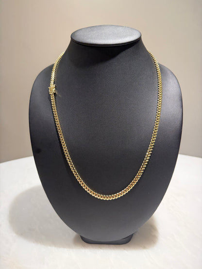 5mm Gold Over Silver Cuban Link Chain