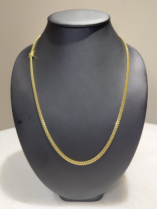 4mm Gold Over Silver Cuban Link Chain