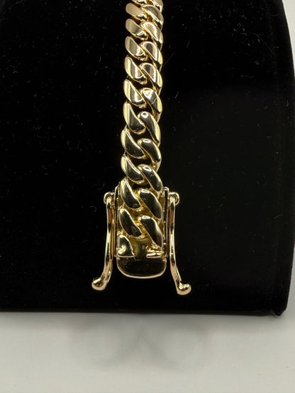 10mm Gold Over Silver Cuban Link Bracelet