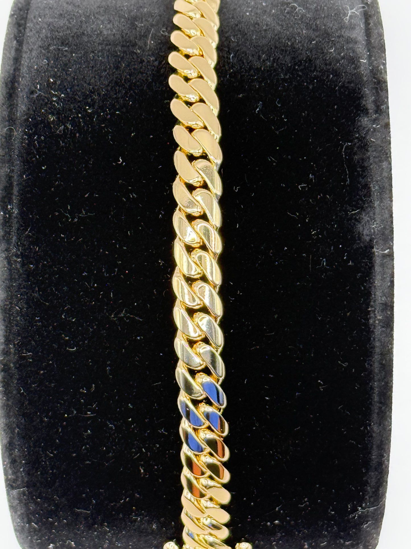 10mm Gold Over Silver Cuban Link Bracelet
