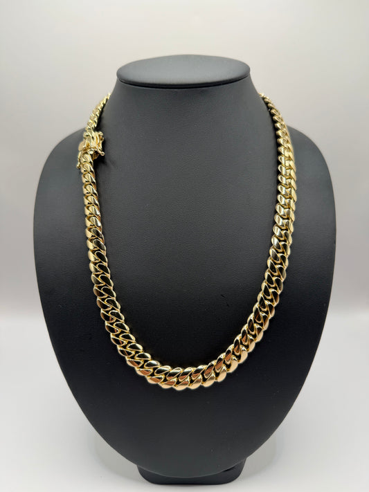 12mm Gold Over Silver Cuban Link  Chain
