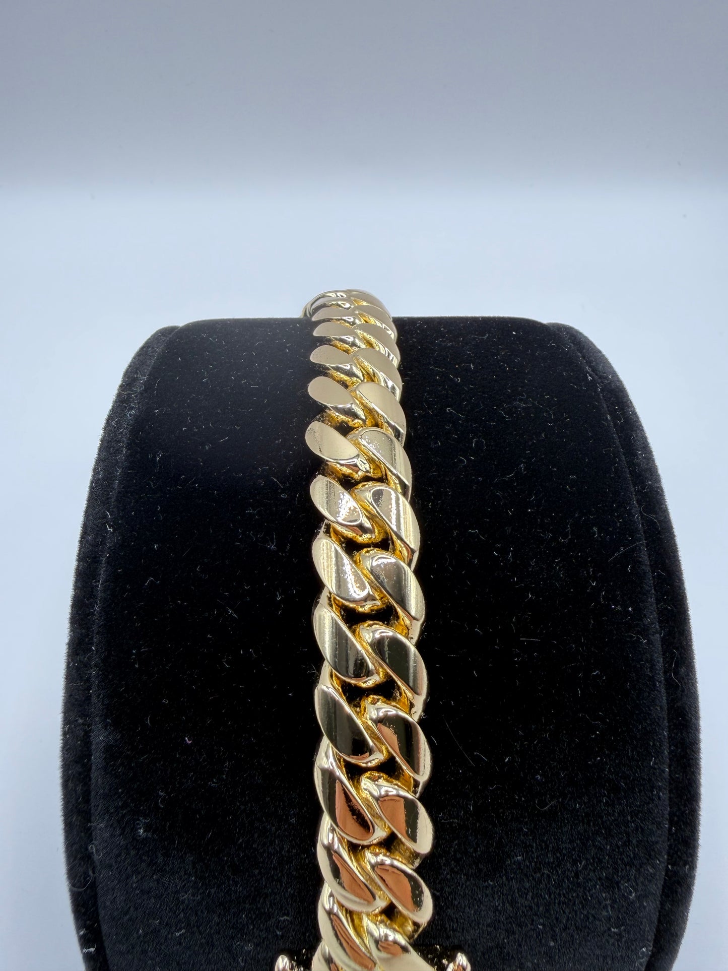 14mm Gold Over Silver Cuban Link Bracelet