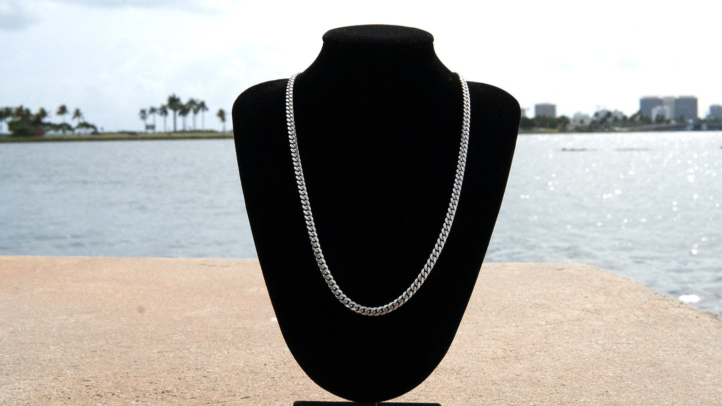 4MM Silver Cuban Link Chain (Handmade)